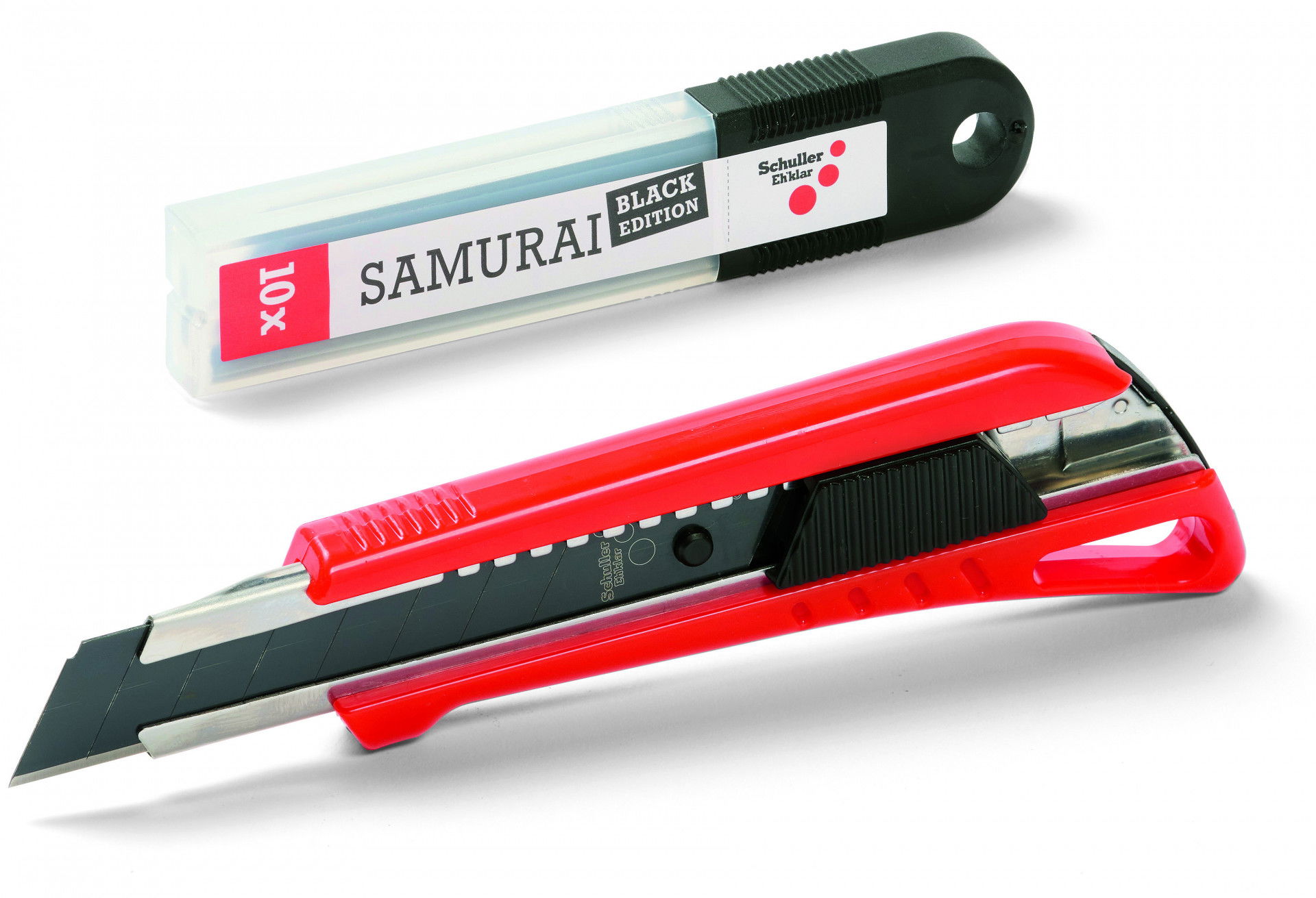 Schuller SAMURAI BLACK 18 SET törhető pengéjű vágókés + 10 db pótpenge, 18 mm termék fő termékképe