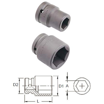 Genius Tools 645238 3/4"-os 6 lapú gépi dugókulcs fej, 38 mm termék fő termékképe