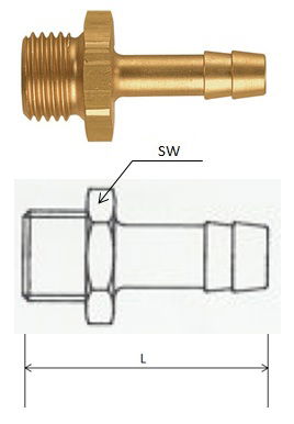 Rectus (GT 10/08) G 1/8, 8 mm csatlakozású külső menetes tömlővég termék fő termékképe