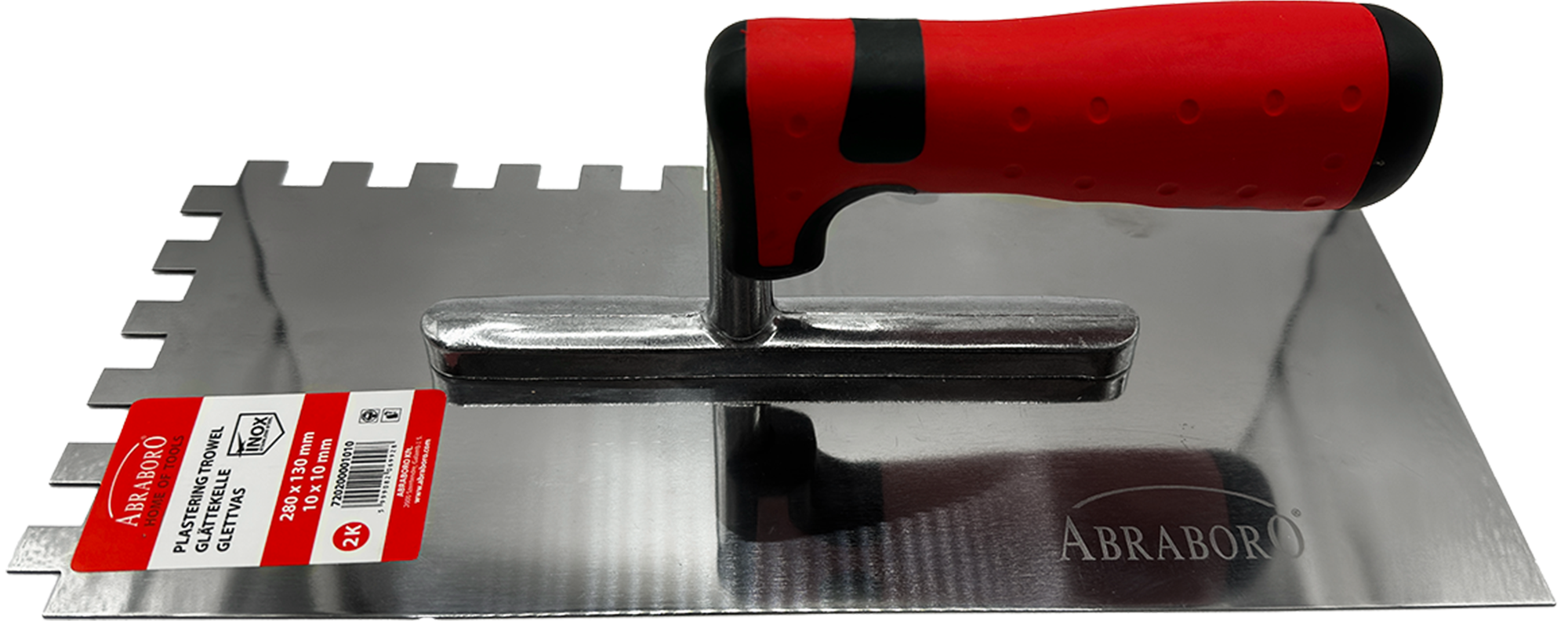 Abraboro INOX fogazott glettelő, 280 x 130 mm, 6 x 6 mm, 8 db/csomag termék fő termékképe