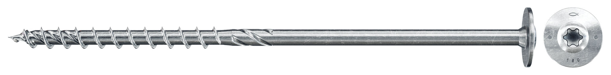 Fischer PowerFast FPF II WTP 10.0 x 300 BC 50 lapos fejű, részmenetes szerkezetépítő csavar TX behajtással, 50 db/csomag termék fő termékképe
