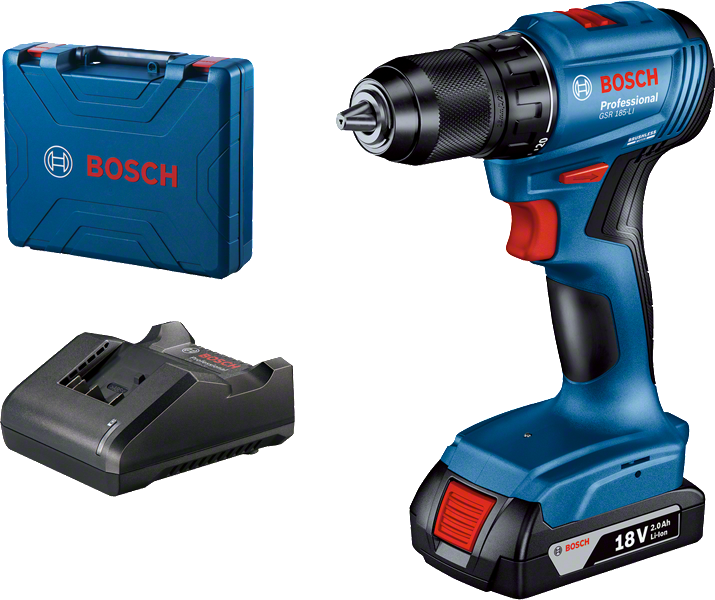 Bosch GSR 185-LI akkus fúró-csavarozó (1 x 2.0 Ah Li-ion akkuval, kofferben) termék fő termékképe
