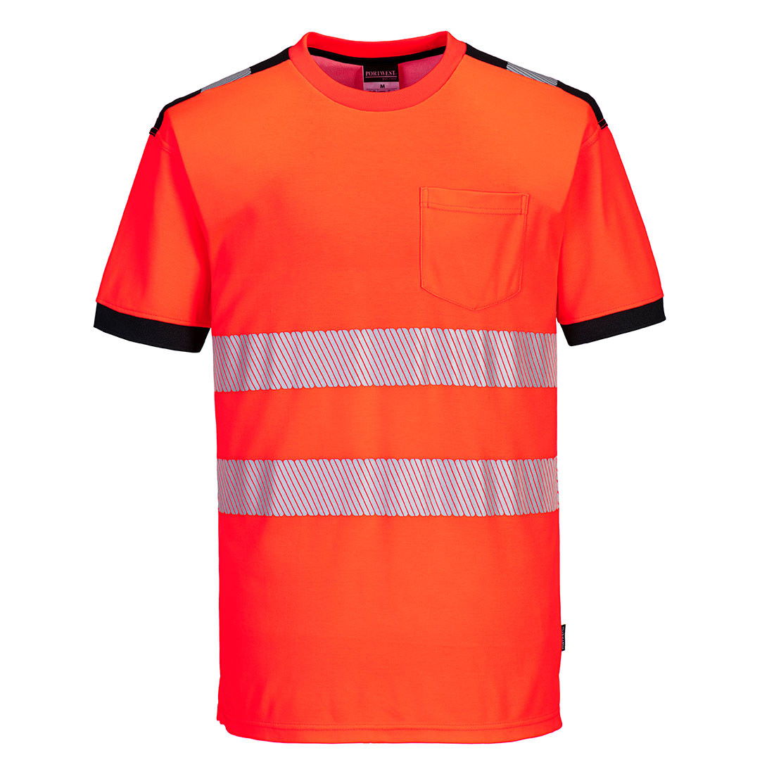 Portwest T181 - PW3 Hi-Vis jól láthatósági póló, piros/fekete termék fő termékképe