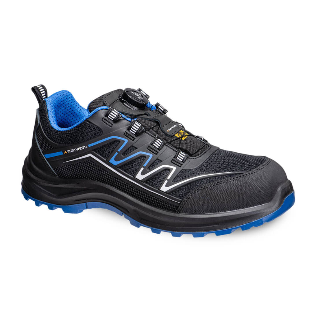 Portwest FT32 - Kompozit KPU Mesh Trainer védőcipő S1PS ESD SR FO, fekete/kék termék fő termékképe